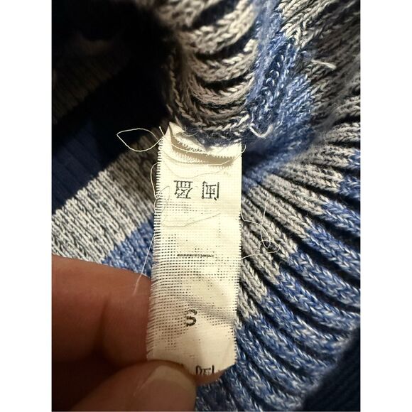 BCBGENERATION Striped Ribbed Knit Peplum Ruffle Hem Sweater Top Womens sz Small - Picture 6 of 6